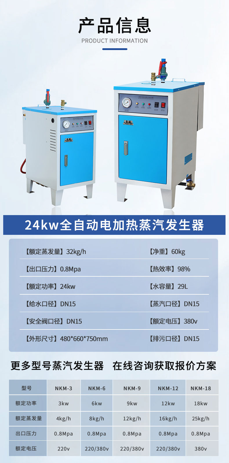 小型电加热蒸汽发生器