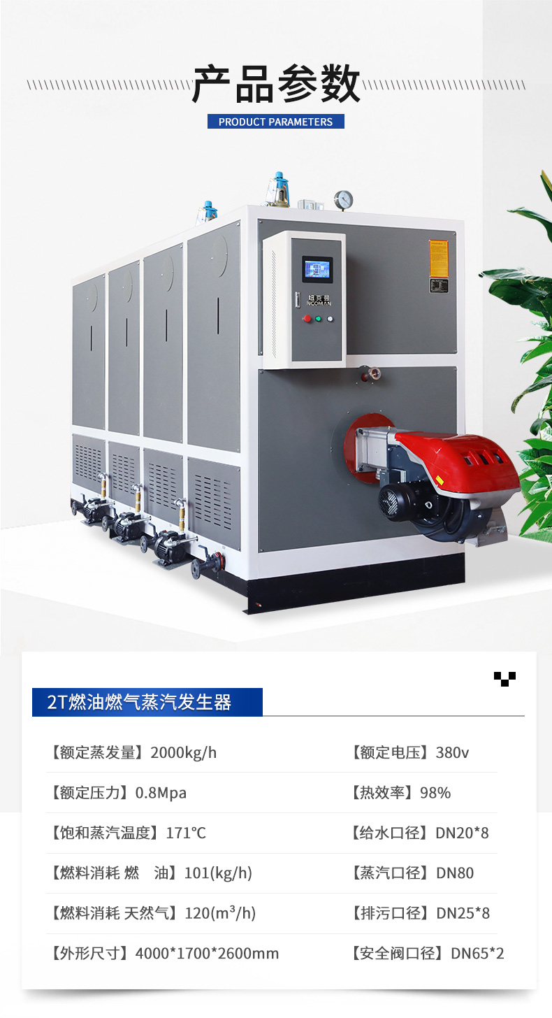 2T燃油燃气蒸汽发生器